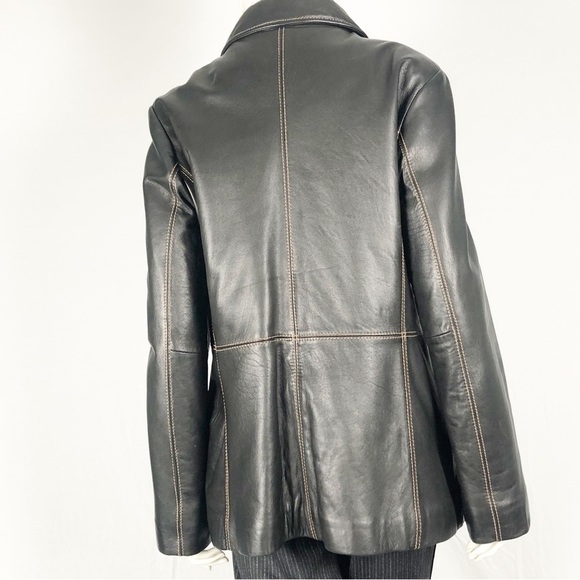 🖤 Jessica Black Genuine Leather Jacket | Zip-Up | Size Large🖤 - Picture 11 of 15